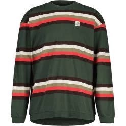 Maloja TschirgantM. Heavy Cotton Longsleeve - Deep Forest Stripe 8797